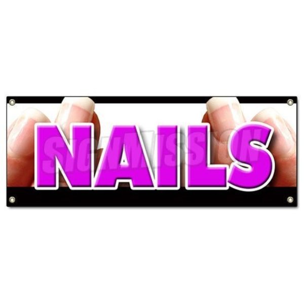 Signmission NAILS BANNER SIGN nail salon manicure spa signs manicurist hair beauty B-Nails